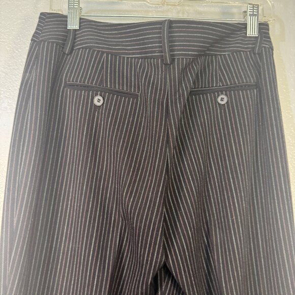 Alfani Pinstripe Wide Leg Black Trousers Size 6 Polyester Blend Stretch - Picture 7 of 7